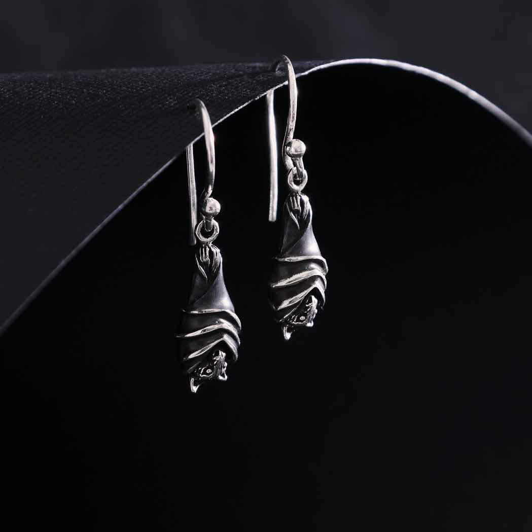 Silver earrings bat (pendants)