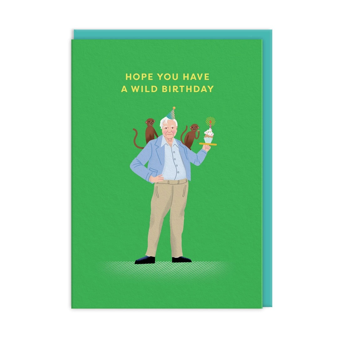 Wenskaart David Attenborough "Hope You Have A Wild Birthday"