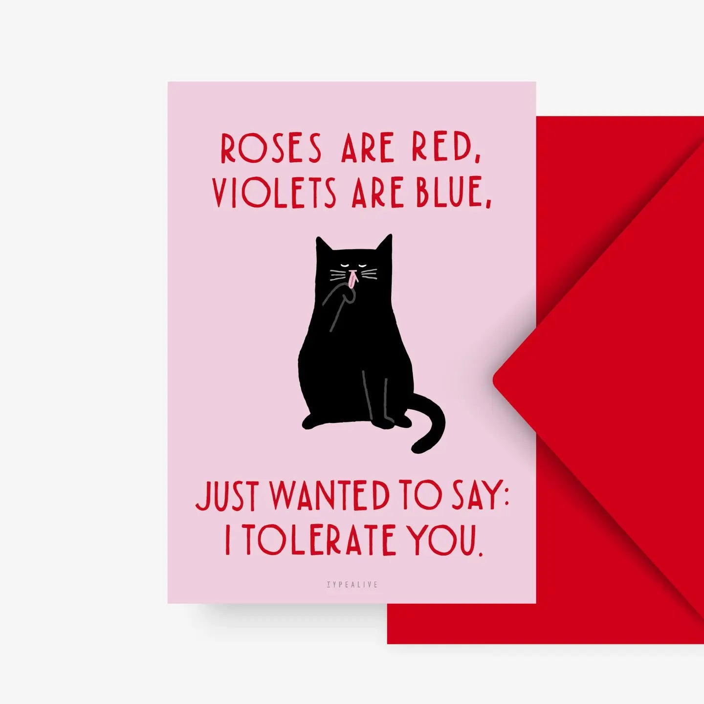 Greeting card Valentine "I tolerate you"